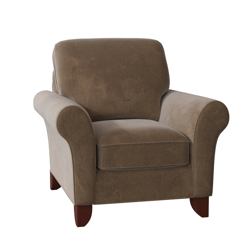 Fauteuil de 38 po de large Almada, Velours performance brun tweed 8, Manhattan, Non