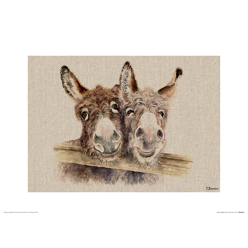 Stan And Ollie by Jane Bannon - No Frame Painting, 30 cm H x 40 cm W