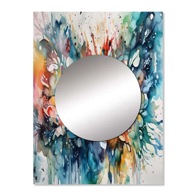 Brevyn Captivating Boho Dance I - Abstract Decorative Wall Mirror, Blue Mirror, Printed Metal Art