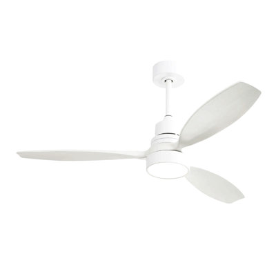 Ventilateur de plafond à profil bas intégré de 52 pouces avec lumière et télécommande pour salon de patio