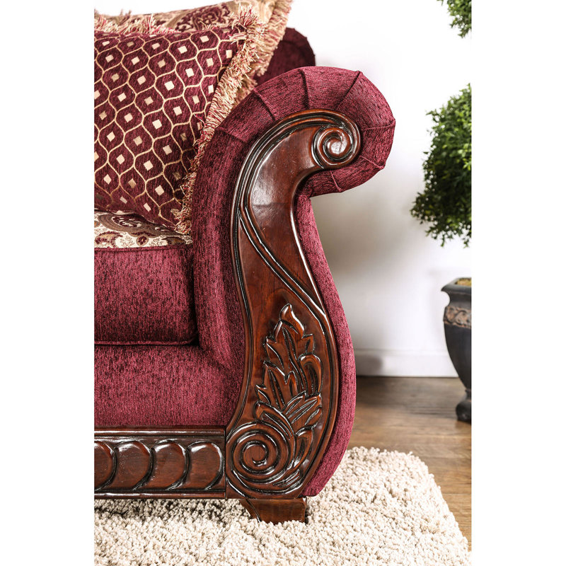 Aarn Upholstered 94'' Sofa, Wine