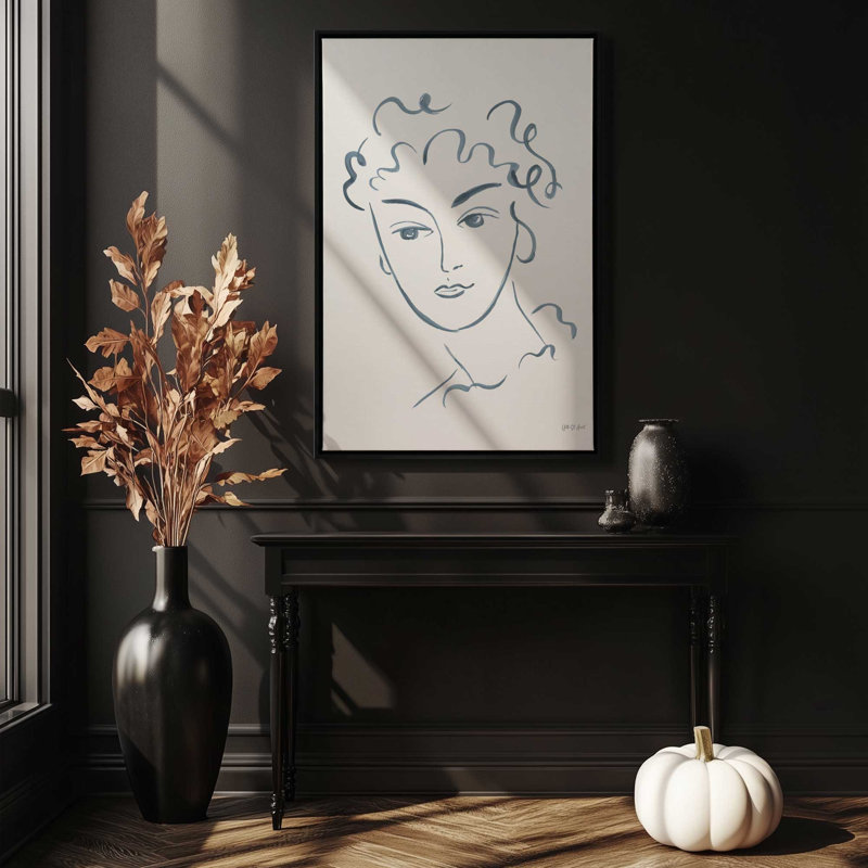 «Whimsy Portrait II» par Yvette St. Amant, reproduction d'art, Noir, Cadre flottant, H 16 po x l 12 po