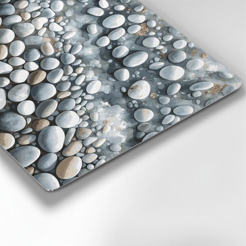 Art mural gris en métal Coastal Coastal Pebbles, H 16 po x l 20 po