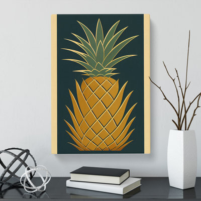 Worreno Pineapple Deco Style - Wrapped Canvas Print