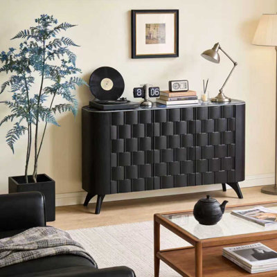 59-inch Black Sideboard, With A Sleek Design, Simple And Elegant, Suitable For Living Room, Dining Room, Bedroom And Study.