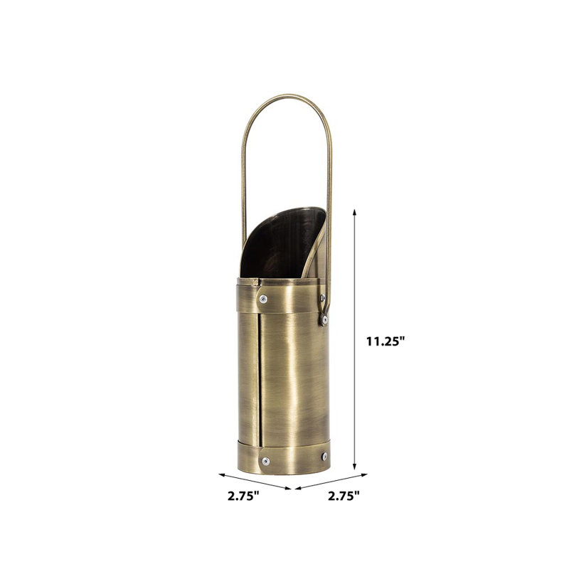 Porte-bâton Modern Ember Match | Seau de rangement décoratif en métal, Laiton vieilli