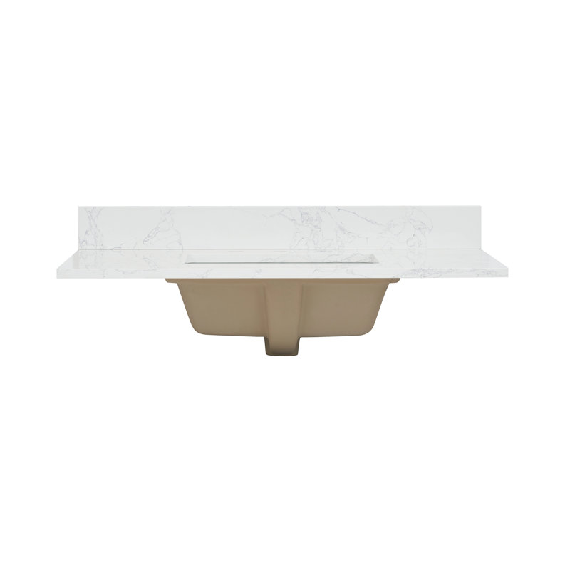Ceres 37" Grain White Engineered Stone Vanity Top with Sink