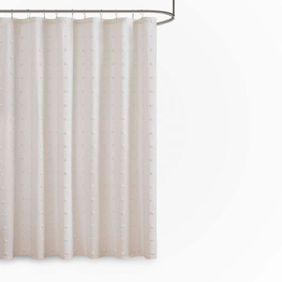 Cotton Jacquard Pom Pom Shower Curtain 1Pcs