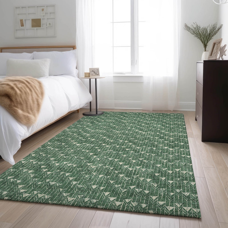 Tapis vert Cerrito AMF514 lavable à la machine de qualité supérieure, Rectangulaire 3 pi x 5 pi