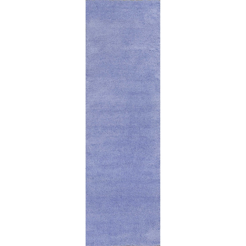 Tapis mauve à poil long Bunya, Tapis de couloir 2 pi 3 po x 7 pi 6 po