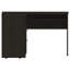 Poste de travail d'ordinateur de coin en forme de L en noir de bureau d'ordinateur avec panneau de particules, large surface de 47,2 pouces et tiroirs-130120372