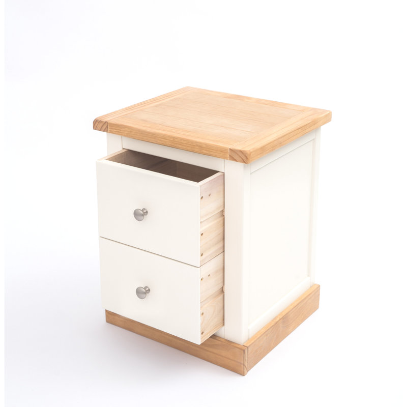 45cm W Plywood / Laminate Board Bedside Table, Waxed Pine