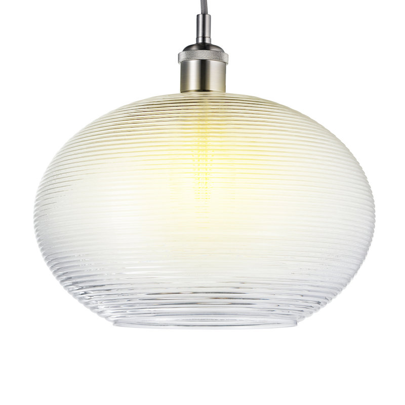 20cm H Glass Round Pendant Shade ( Screw On ) in Clear