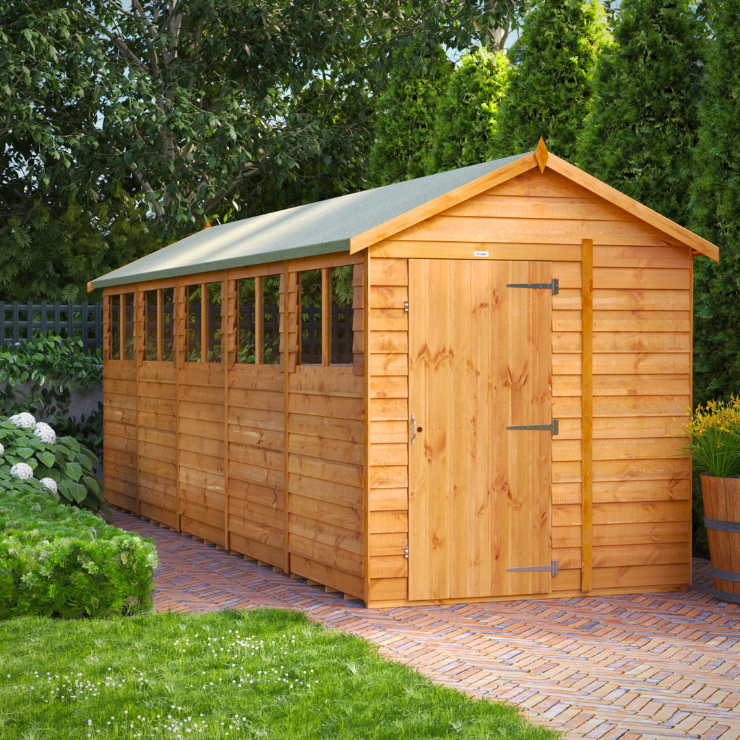 Powersheds 20 x 6ft Timber Overlap Apex Garden Shed
