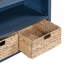 Console moderne rétro avec 3 tiroirs de rangement, table d'entrée avec 3 paniers tissés en jacinthe d'eau, table d'appoint-700228626