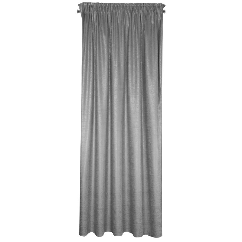 Cima Blackout Curtains Single Panel, Steel