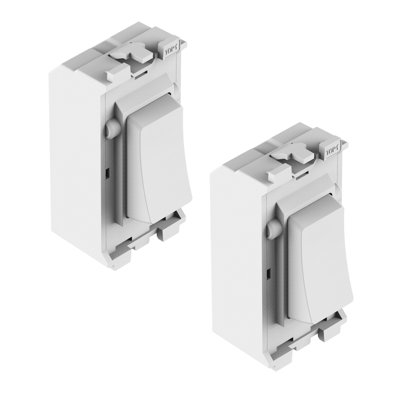 Ener - J Wireless Kinetic 1 Gang Grid Switch Pack of 2 No Battery RF433Mhz White