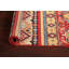 Tapis rouge en laine noué à la main de conception unique 2 pi 8 po x 4 pi 4 po New Age