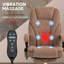Fauteuil de massage avec repose-pieds, fauteuil de bureau de direction avec 6 points de vibration et chaleur, fauteuil d'ordinateur inclinable, fauteuil de bureau pivotant, hauteur réglable-54473487