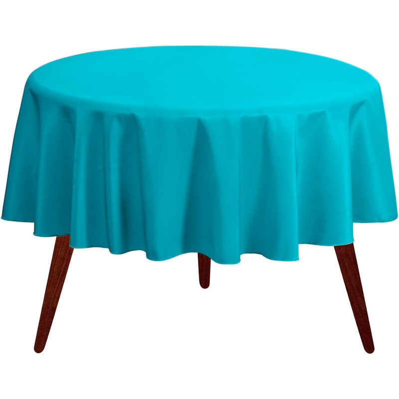 Ambee Round No Pattern Polyester Tablecloth, 70" Round, Caribbean