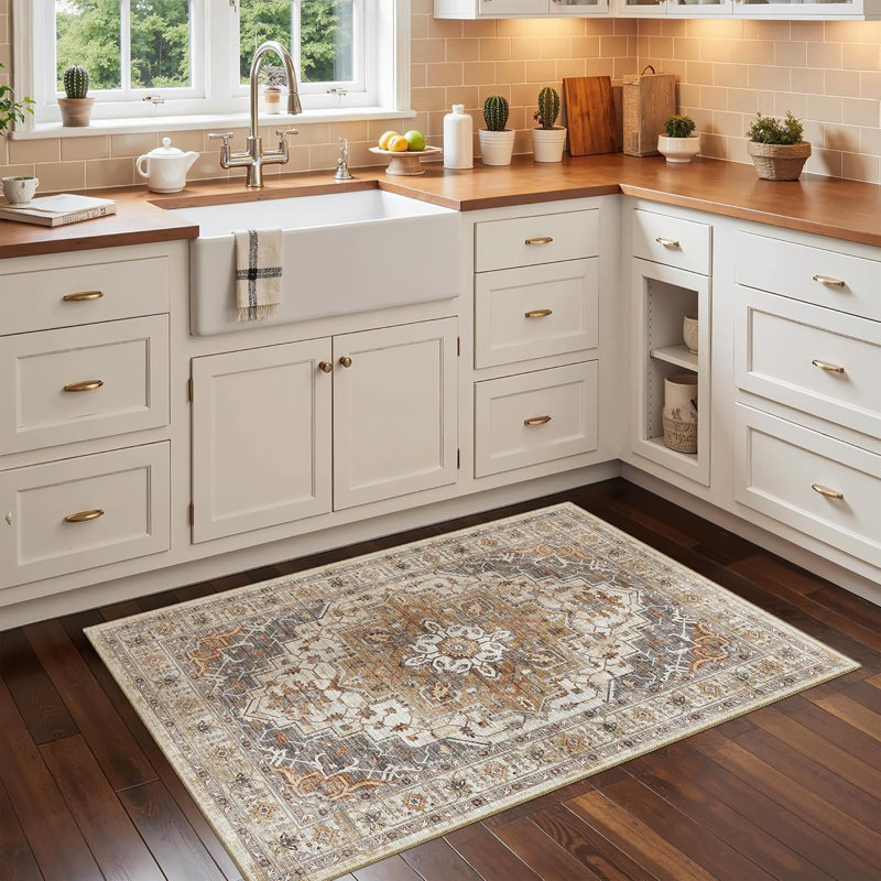 Tapis lavable 2 x 3, petit tapis d'entrée antidérapant, tapis d'intérieur