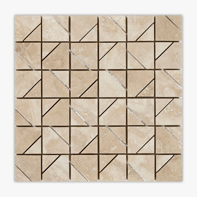Ivory Honed Berlin Travertine Mosaic