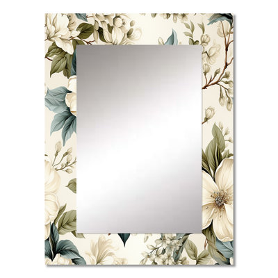 Vintage Flora - Plants Mirror, Boho Decorative Wall Mirror, Printed Metal Art