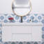 Meuble-lavabo mural simple 48 po avec plateau en marbre Loistine
