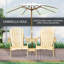 Outsunny Wooden Adirondack Chair For Two, Outdoor Fire Pit Chair Set With Table & Umbrella Hole, Patio Chairs For Deck Lawn Pool Backyard