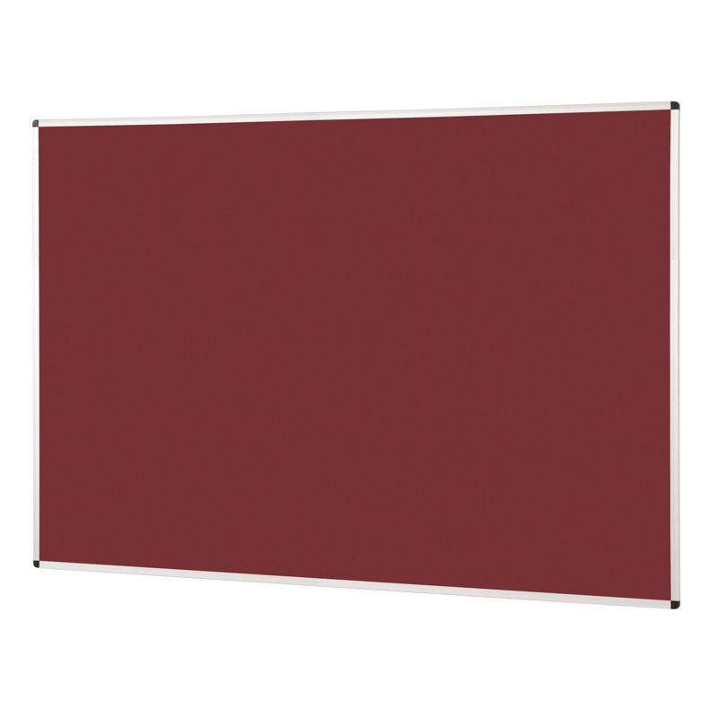 Wall Mounted Bulletin Board, 90 cm H x 120 cm W, Burgundy