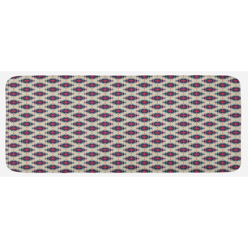 Eclectic Ikat Synthetic Kitchen Mat