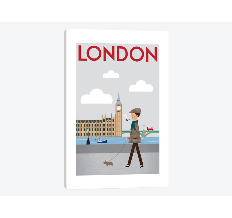 «London», impression sur toile tendue, H 18 po x l 12 po x P 1,5 po, Toile tendue
