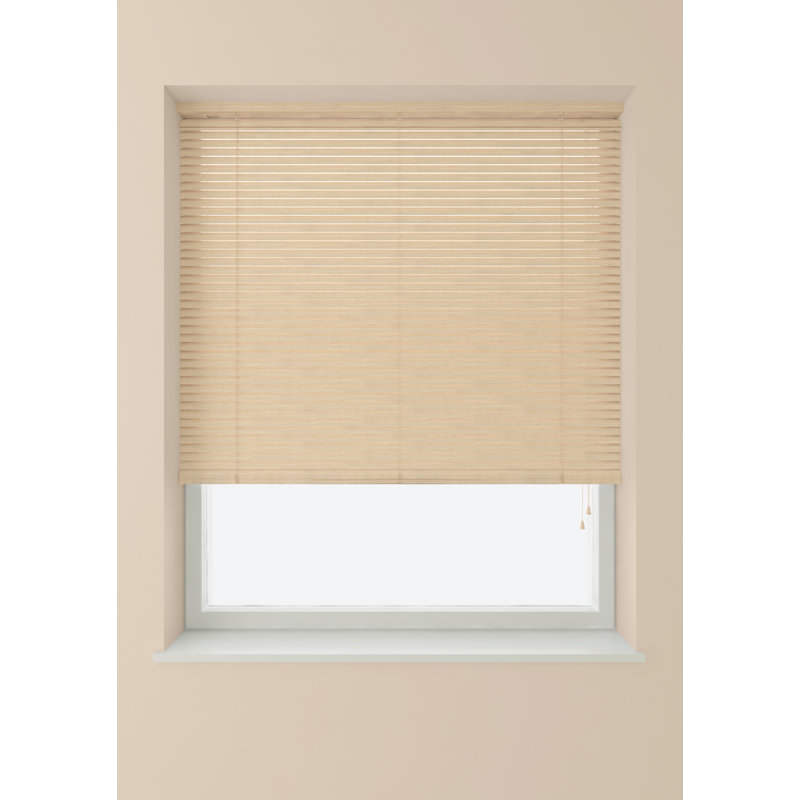 25mm Slat PVC Venetian Blind, 160cm H x 60cm W, Natural