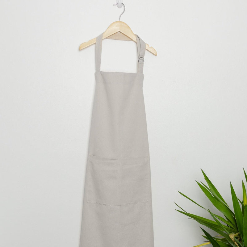 Tablier de qualité supérieure avec ceinture ceinturée, gris