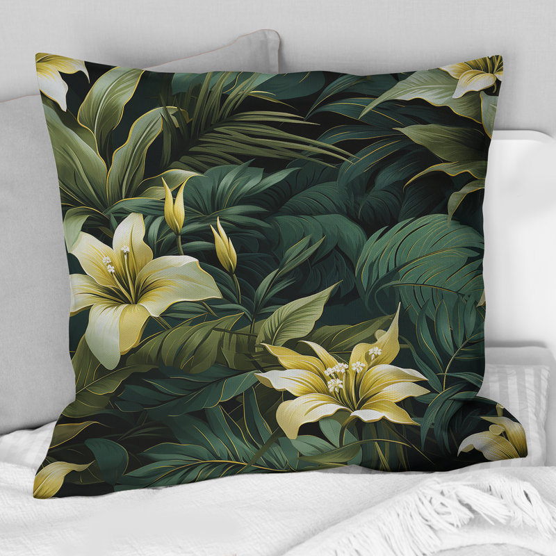 Mirage Elegance Ii Tropical Motif - Coussin décoratif, H 18 po x l 18 po