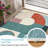 Boho Geometric Machine Washable Rug with Rubber Backing Soft Low Pile Non Slip Carpet for Living Room Bedroom-1425783545
