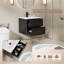 Meuble-lavabo mural 24 po avec comptoir intégré, meuble-lavabo flottant moderne peint à la main avec 2 tiroirs et bords arrondis-132838070-132838075