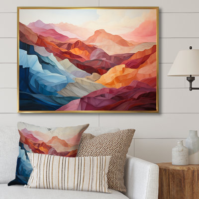 Corail bleu sarcelle majestueux Palette - montagnes grand art mural