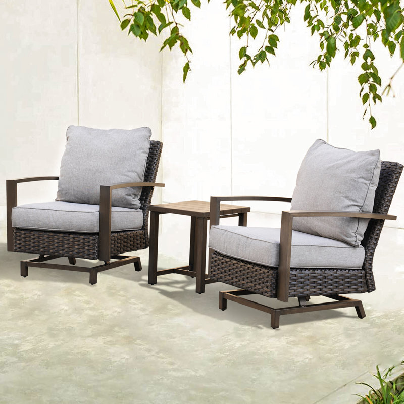 Tower Grand Patio Morris Rocking Chairs with Cushions, Dark Brown