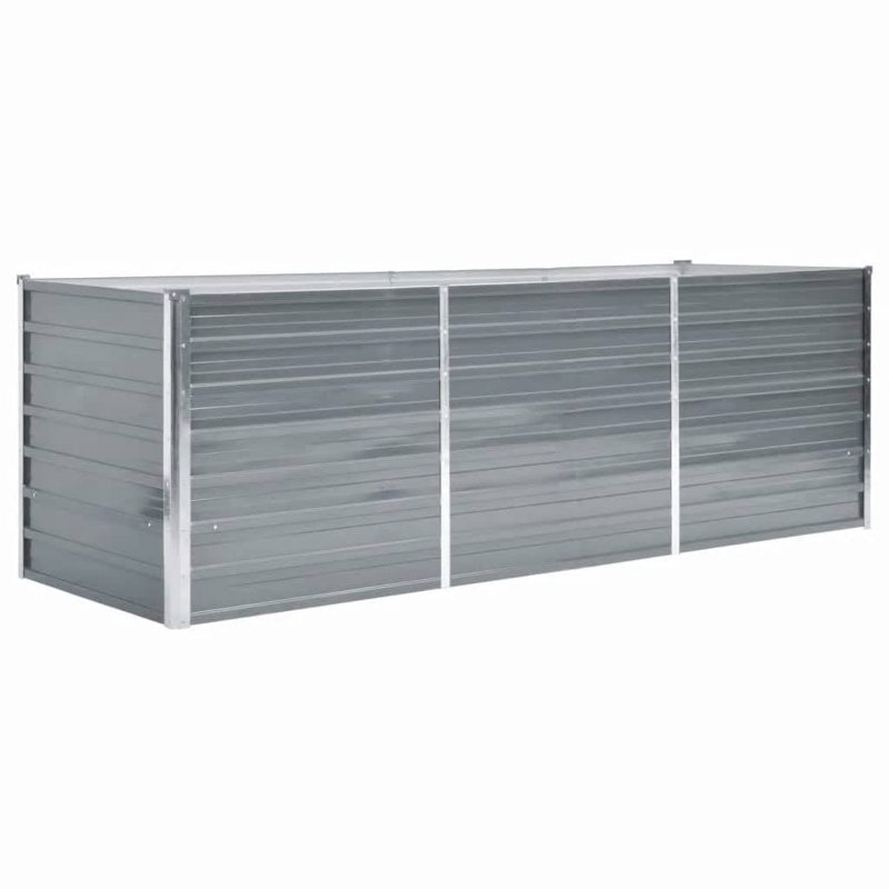 Jardinière en acier galvanisé , H 30,3 po x l 94,5 po x P 31,5 po, Gris