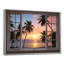 Vue tropicale de l'océan par une fenêtre blanche ouverte I - art mural côtier-72429216-72429230