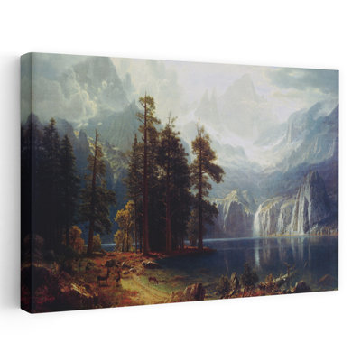 Sierra Nevada In California Classic Rustic Serene Evergreen Tree Pine Tree Forest Landscape Wall Art Print