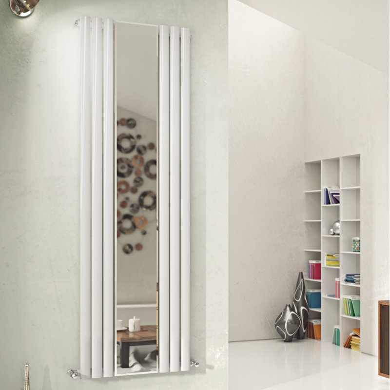Angela Vertical Oval Panel Radiators, White