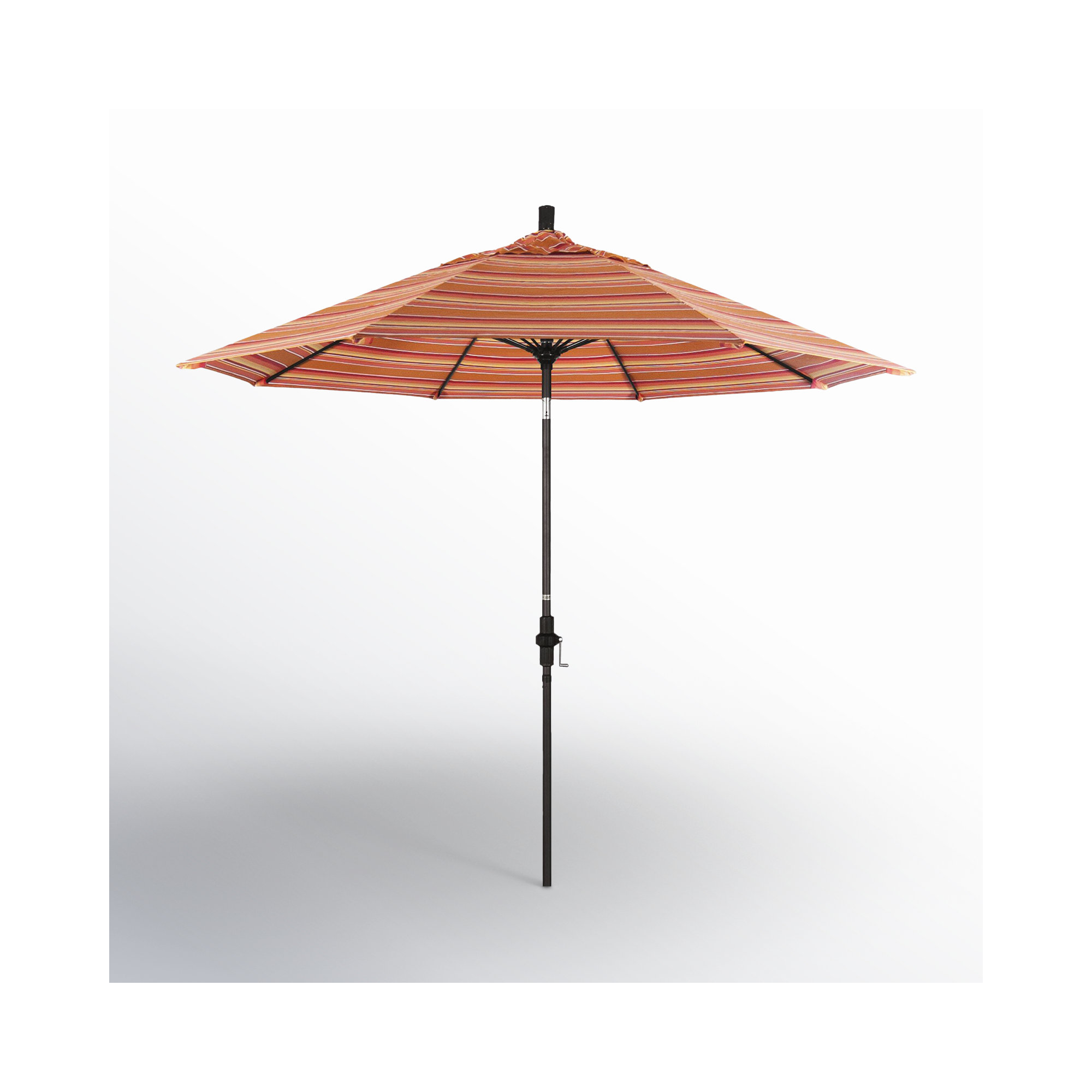 Roverta 9' Market Sunbrella® Umbrella, Black, Dolce Mango Stripe Sunbrella®