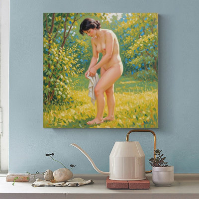 Canvas Wall Art Bather Drying Herself-1 Vintage Poster Print Home Decor