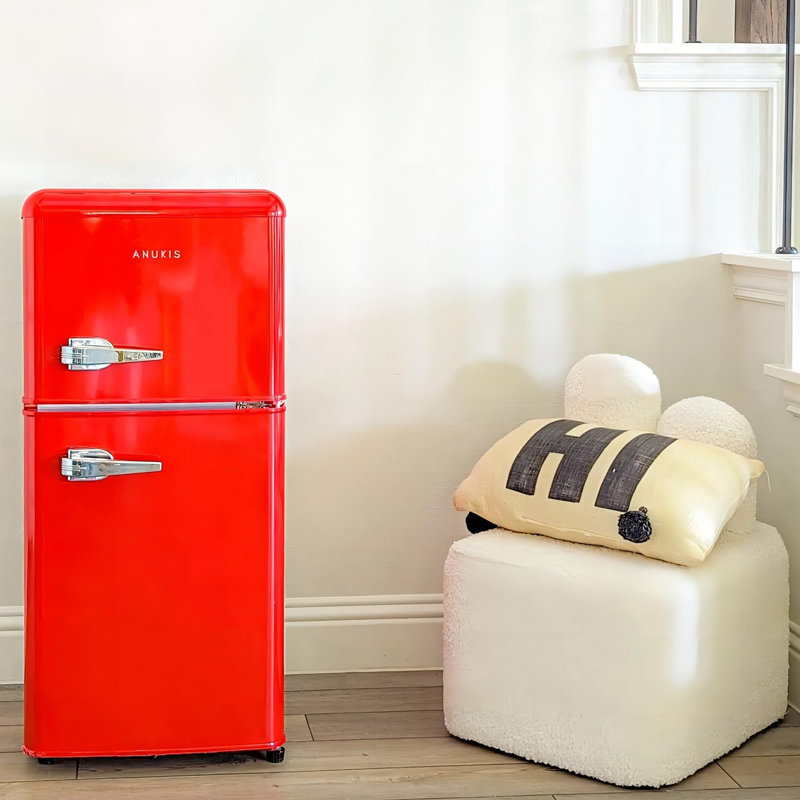 3.5Cu.Ft Compact Refrigerator Mini Fridge With Freezer, Red