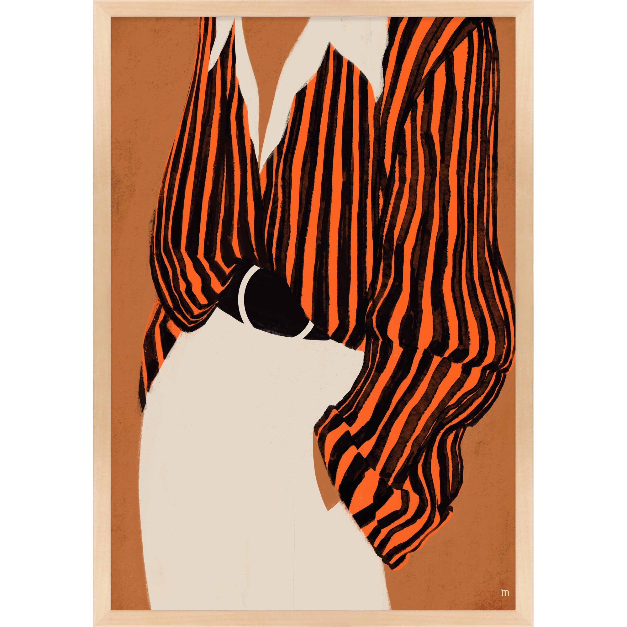 Lumberton The Striped Shirt by Studio M - Picture Frame Print, Maple Framed, 25" H x 17.5" W x 1.25" D