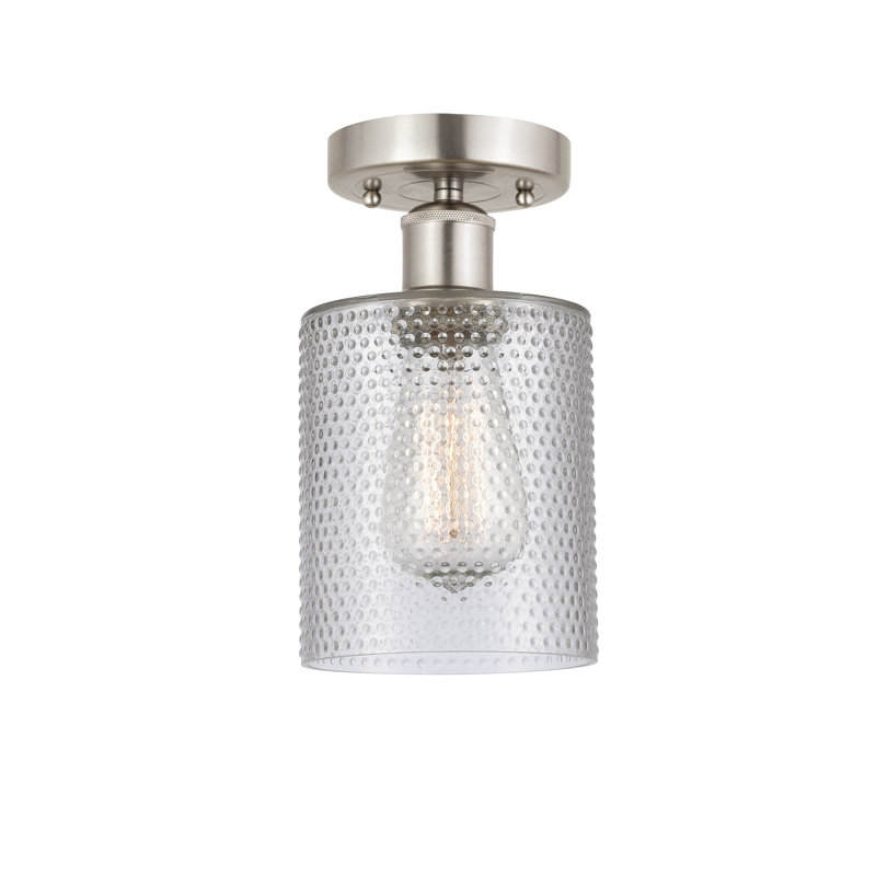 Plafonnier semi-encastré 5 lumières Anelise, Bullé, Nickel satiné brossé