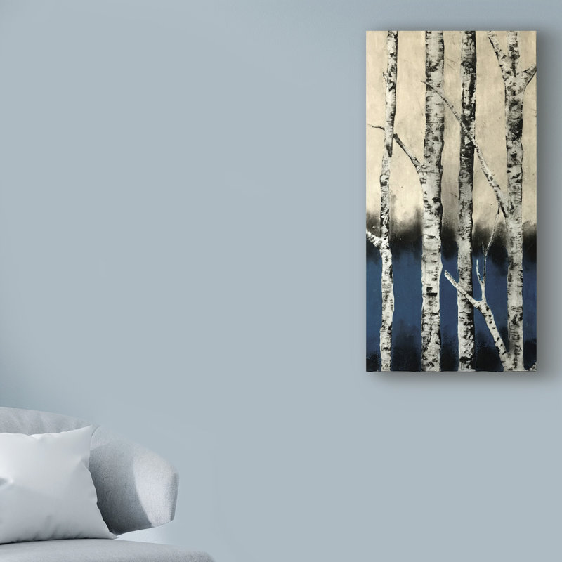 « winter bouleau », reproduction d’impression sur toile tendue, H 32 po x l 16 po x P 2 po