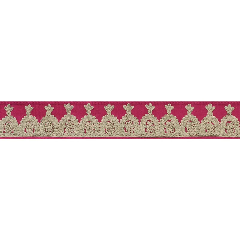 Noelia Embroidered Tape, Garnet